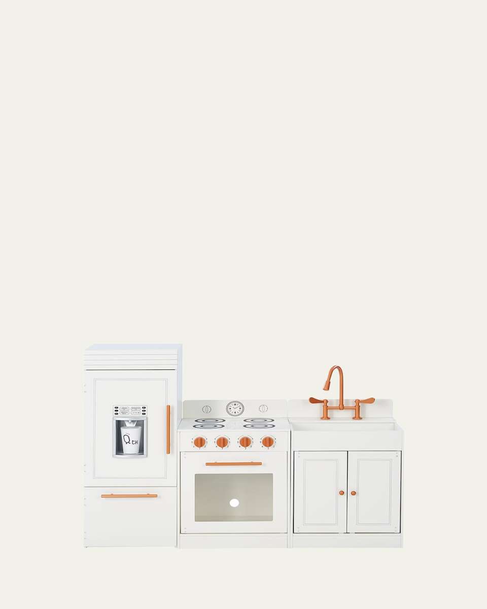 Teamson Kids Little Chef Paris Wood Play Kitchen, White/Rose Gold